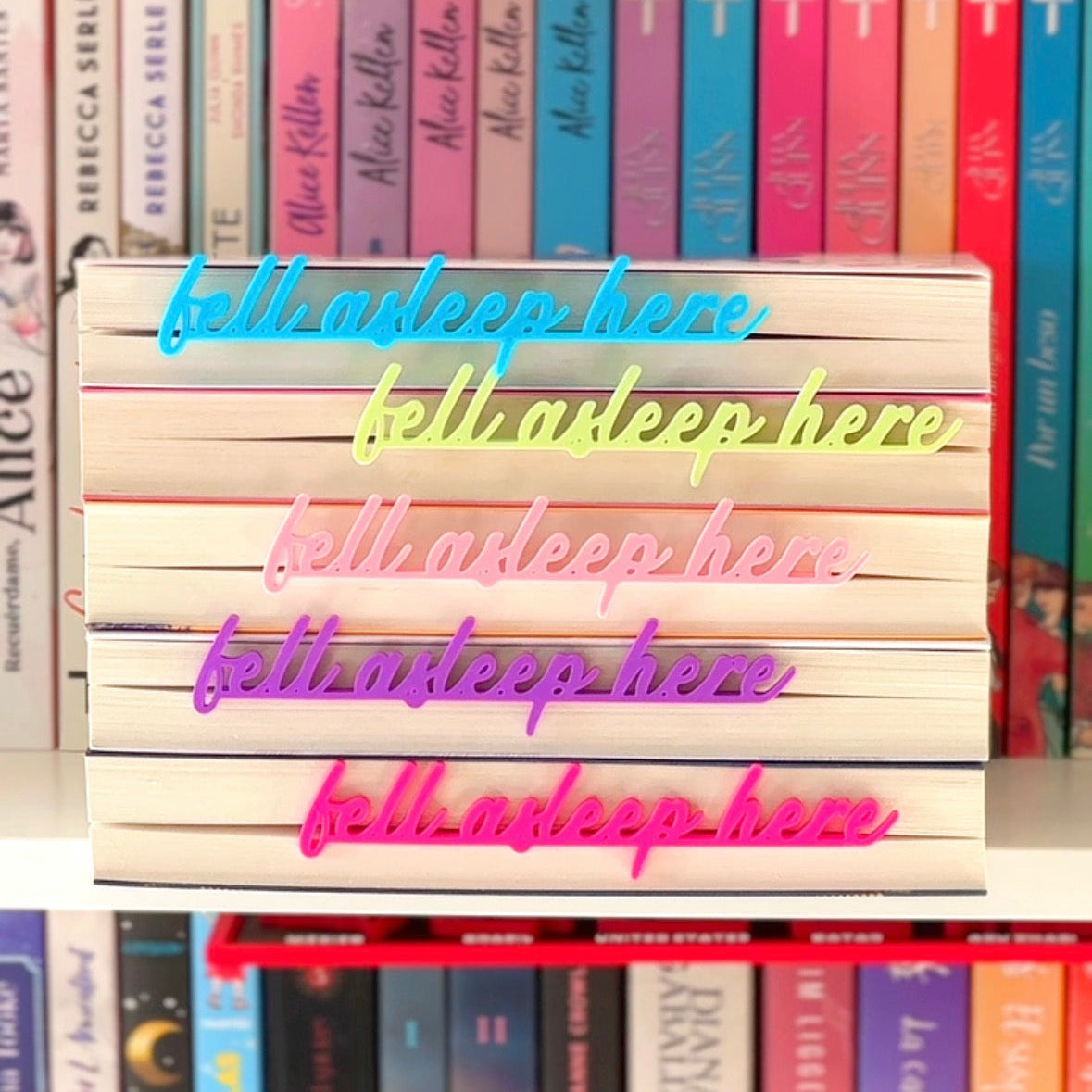 Marcapáginas “Fell Asleep Here” – Marcador de Libro Original para Lectores